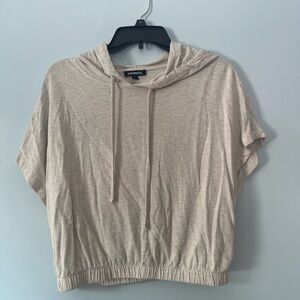 Express Women's Beige Hooded Sweatshirt